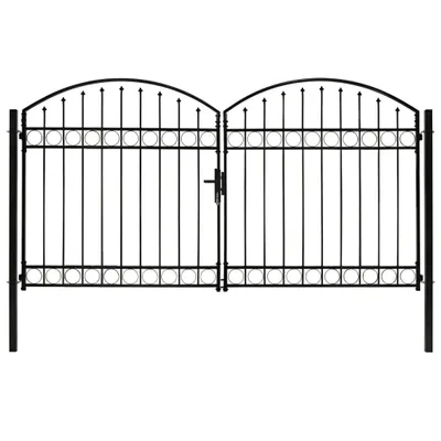 Image de Portail de clôture ASSEN à double porte avec arc en acier 300 x 175 cm