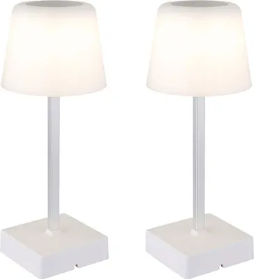 Produktbild von 2er Set LED Tischleuchte, weiß, Touchdimmer, Akku, H 25,5 cm