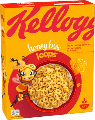 Image de Céréales Kellogg's Honey Loops : un délicieux plaisir croustillant au miel, 330 g