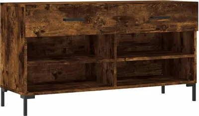 Produktbild von vidaXL Schuhbank Räuchereiche 102x35x55 cm Holzwerkstoff