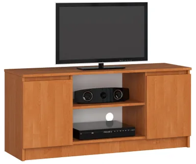 Produktbild von TV Schrank AKORD Fernsehkommode 120 cm Erle 2 Türen 2 Ebenen B120 x H55 x T40 cm