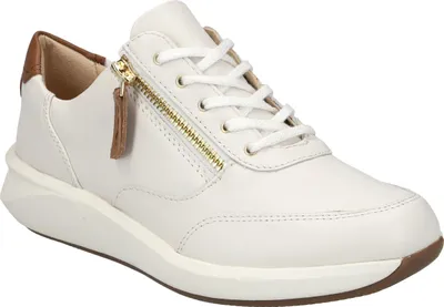 Produktbild von Clarks Sneaker Un Rio Zip, Glattleder, Weiß, Damen
