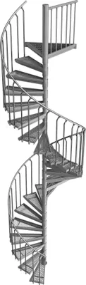 Produktbild von Spindeltreppe Ø 180 cm | Höhen: 414-431 cm | 22 Stufen, ein Podest | Streckgitter Stufenbelag, Feuerverzinkt