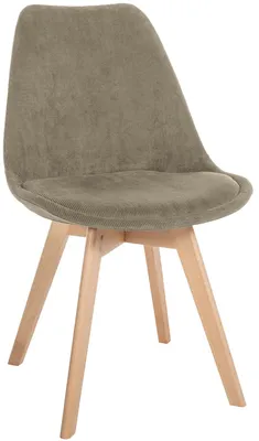 Produktbild von CLP Esszimmerstuhl Linares gepolstert mit Rückenlehne Buchenholzgestell | Farbe taupe Material Cord