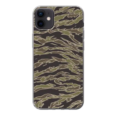 Produktbild von MuchoWow® Handyhülle Schutzhülle Hülle für iPhone 12 mini Camouflage-Muster mit Streifen Silikon Softcase Handy Hülle - Bild