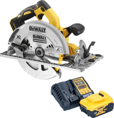 Zdjęcie produktu dla Akumulatorowa pilarka tarczowa DeWalt DCS 572 P1 18 V 184 mm bezszczotkowa + 1x akumulator 5,0 Ah + ładowarka