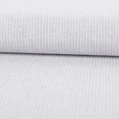 Produktbild von Leinenstoff Meterware Baumwollstoff Chambray hellgrau 1,38m