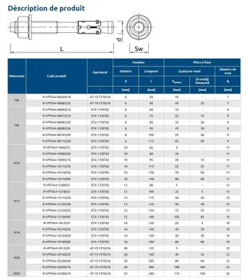 Image de Goujons d'ancrage inox A4 pour béton non fissuré 10X95 boîte de 50 - RAWL - R-XPTIIA4-10095/15