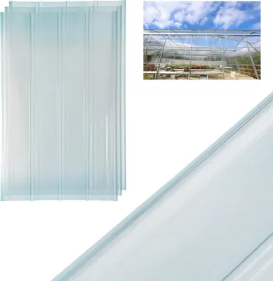 Produktbild von Clanmacy Wellplatten,FRP-Tageslichtplatten,Klar Wellplatten,Wellbahn Profilplatten Trapez,Frostbeständige/Isolierende Dachplatten,2mm Dickes Gewächshausplatten,Längenzuschnitt Möglich (0.9x1.6m,3 Pcs)