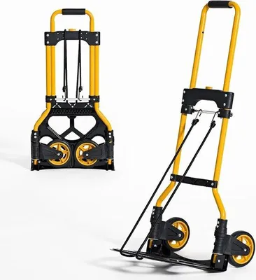 Produktbild von Famanu Faltbarer Aluminium Handwagen - Ladefläche mit Anti-Rutsch-Pads - Tragkraft 60 kg