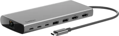 Image de Belkin INC015BTSGY-CZ station d'accueil pour ordinateur portable & réplicateur de port filaire USB 3.2 Gen 1 (3.1 Gen 1) Type-C Aluminium (INC015BTSGY-CZ)