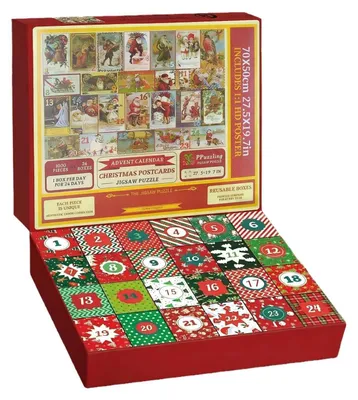 Zdjęcie produktu dla Świąteczny Kalendarz Adwentowy Zabawka Puzzle Rozrywkowa Kolekcjonerska