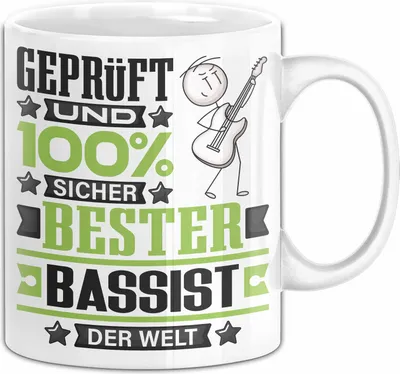 Produktbild von Bassist Geschenk Lustiger Spruch für Bassist Geschenkidee Bester Bassist Der Welt (Weiß)