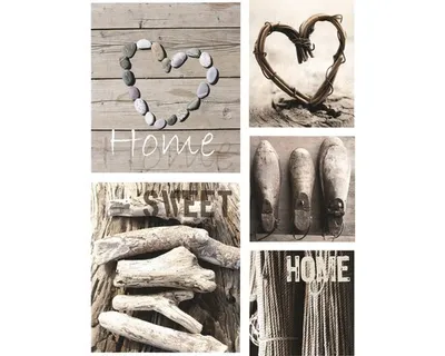 Produktbild von Art for the Home Leinwandbilder Trautes Heim SET 5-Teilig Wanddeko Schlafzimmer Wohnzimmer 80x60 cm