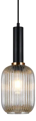 Zdjęcie produktu dla Lampa wisząca Antiola czarna-mosiądz 1xE27x40W szkło wym:100,5x15x15cm IP20 Italux