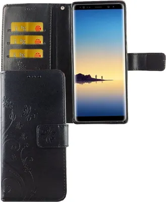 Produktbild von Schutz Hülle Blumen für Handy Samsung Galaxy Note 8 Schwarz
