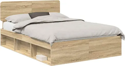 Immagine prodotto di vidaXL Struttura letto rovere Sonoma 150 x 200 cm in legno di pino massiccio
