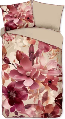 Obrázek produktu pro Descanso Bettbezug "květiny" - Písek - (140x200/220 cm) - Baumwolle Satin
