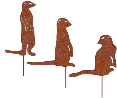 Image de Lot de 3 piquets de jardin décoratifs pour un style naturel et élégant