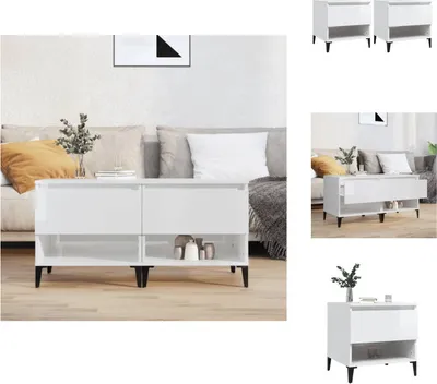 Obrázek produktu pro vidaXL Postranní stolky 2 ks. Vysoce lesklá bílá 50x46x50 cm materiál na bázi dřeva - Odkládací stolky