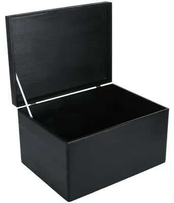 Productafbeelding van Creative Deco XXL Zwarte Houten Doos met Deksel Opbergdoos, 40 x 30 x 24cm