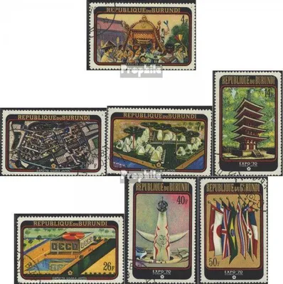 Produktbild von Briefmarken Burundi 1970 Mi 576A-582A (kompl.Ausg.) gestempelt Weltausstellung EXPO 70, Osaka
