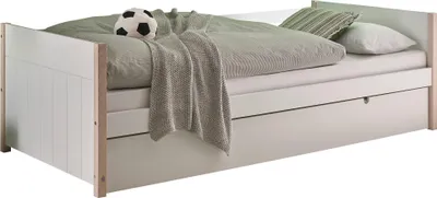 Produktbild von Kojenbett TURIN mit 2 Liegeflächen, höhenverstellbar, Kiefer massiv und MDF, weiß/natur