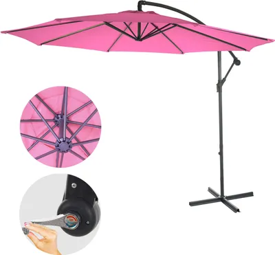 Obrázok produktu pre Acerra dáždnik, slnečník, Ø 3 m s možnosťou naklonenia, polyester/oceľ 11 kg ~ ružový bez podstavca