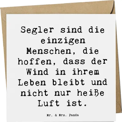 Produktbild von Mr. & Mrs. Panda Grußkarte Spruch Segeln Lebenswind - Weiß - Geschenk, Glückwunschkarte, Freiheit, faltkarte, Sportler, Wind, Sportart, anlasskarte, Naturgewalten, Taktik