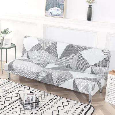 Produktbild von ele ELEOPTION Armloser Futonbezug Stretch-Schlafsofa Schonbezug Protector - Moderner Mokka-Stil
