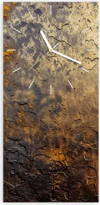 Produktbild von Wanduhr aus Glas mit Motiv Golden Texture- 30 x 60 cm - inkl. Aufhängesystem
