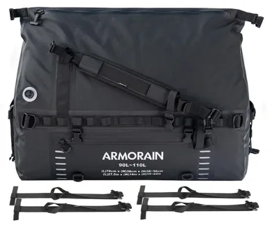 Immagine prodotto di Borsa da viaggio impermeabile da 90L-110L con tracolla, ideale per moto, auto, campeggio e nautica