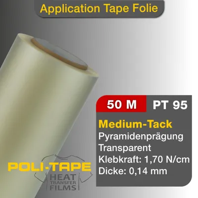 Produktbild von POLI-TAPE PT 95 - Application Tape / Übertragungsfolie / Transferfolie für Plotterfolie / Vinylfolie - 61cm x 50m