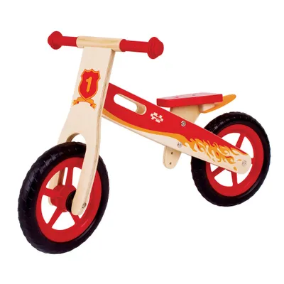 Obrázok produktu pre BigJigs drevený balančný bicykel červený - balančný bicykel pre deti