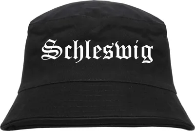Produktbild von Schleswig Fischerhut - Altdeutsch - bedruckt - Bucket Hat Anglerhut Hut Schwarz L/XL