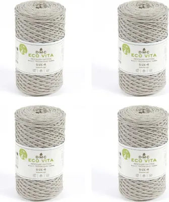 Produktbild von 4x DMC Eco Vita-4 – Baumwollgarn (4 mm) aus 80 % recycelter Baumwolle & 20 % Polyester (Color 131)