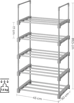 Produktbild von Famanu Schuhregal - platzsparend, multifunktional, 45 x 30 x 89,5 cm