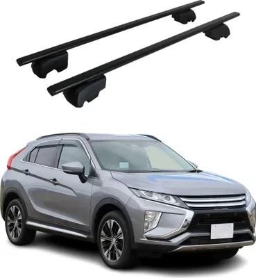 Zdjęcie produktu dla Poprzeczne relingi dachowe do Mitsubishi Eclipse 2017–2023, kolor czarny, homologacja ABE