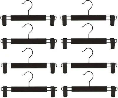 Immagine prodotto di Grucce per abiti con mollette - 8 pezzi - Grucce regolabili con mollette per pantaloni, gonne, sciarpe - 29 cm - Grucce per bucato con clip