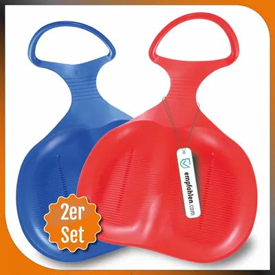 Produktbild von Po-Rutscher Schlitten 2er Set: Rot & Blau