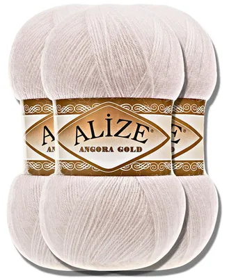 Obrázok produktu pre Alize 3x 100 g Angora Gold vlna, jednofarebná, háčkovanie, pletenie (599)