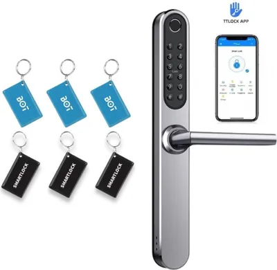 Produktbild von BOT TTLock H1P smart Griff mit Tasten Silber 72 mm
