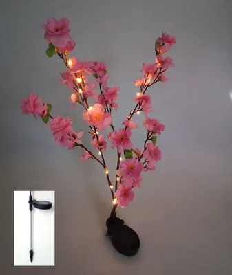 Produktbild von Solar LED Blütenstrauch rosa 90cm Gartenstecker Lichterstrauch Zweige Gartendeko