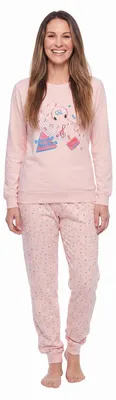 Immagine prodotto di Pigiama da donna in pile di cotone a maniche lunghe, marca Kisses&Love, modello KLP2