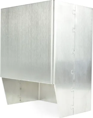 A close-up, studio shot of a silver metal insert for a Masterbuilt charcoal grill.