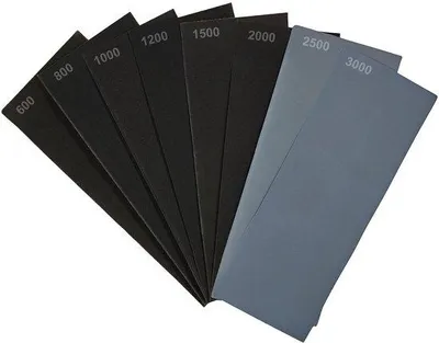 Produktbild von Schleifpapier Set 16 Stück, Nass- und Trockenanwendung, Fein, Körnung 600-3000 - Auto, Metall, Holz, Lack
