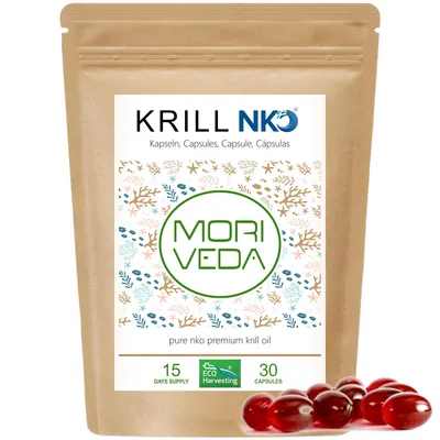 Produktbild von NKO® Krillöl Softgel I hochwertiges Omega 3, 6, 9, Astaxanthin, Vitamin E, Choline & Phospholipide I  30 Stück