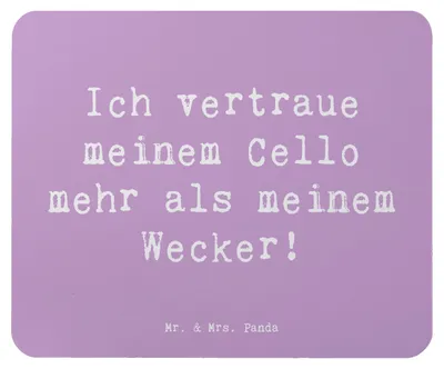 Produktbild von Mr. & Mrs. Panda Mauspad Spruch Cello Vertrauen - Lavendeltraum - Geschenk, Instrument, mousematte, Solo, Lernen, Musiker, Mousepad, Orchester, Musikinstrument, Mouse Pad