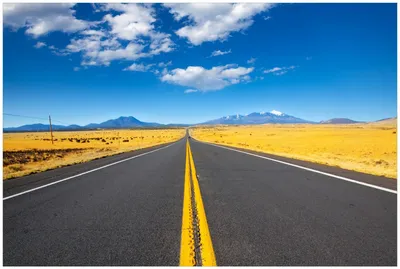 Produktbild von Wallario Premium Glasbild, freischwebende Optik, kräftige Farben, Größe 90 x 60 cm Motiv Route 89 in Arizona - Am Ende der Horizont