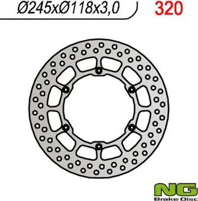 Produktbild von Ng Bremsplatte Vorne Für Yamaha Yz/Yzf/Wrf (245X118X3) (6X6.5Mm)